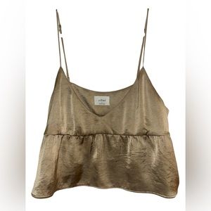 NWOT Aritzia Wilfred Lover Satin Camisole Size Small in Gold